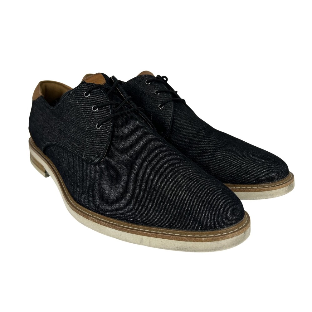 Florsheim Shoes Mens Size 13 Blue Denim Leather Lace Up Casual Oxford 14273-001